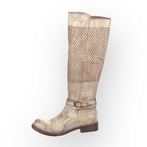 BEDSTU Blitmore White Wash Knee High  Leather Boots